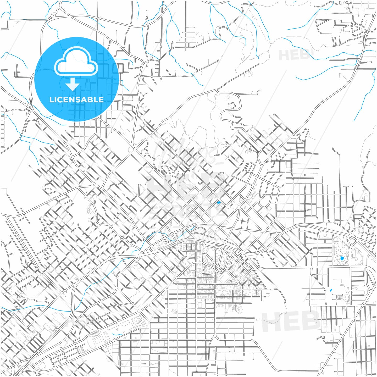 Criciuma, Brazil, city map with high quality roads.