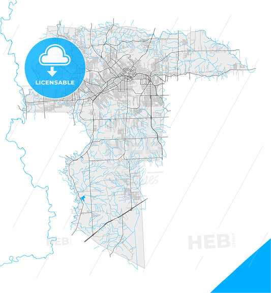 Criciuma, Brazil, high quality vector map