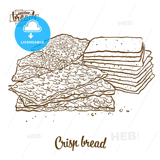 Crisp bread bread vector drawing – instant download