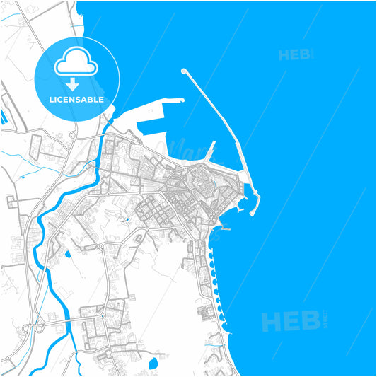 Crotone, Calabria, Italy, city map with high quality roads.