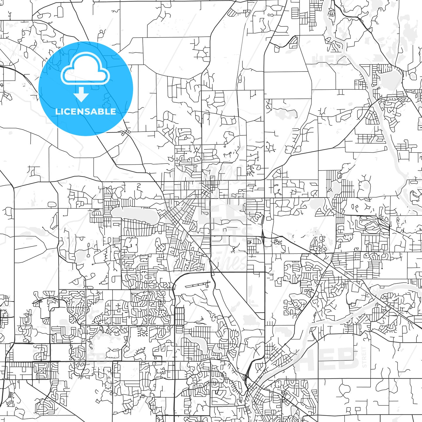 Crystal Lake, Illinois - Area Map - Light