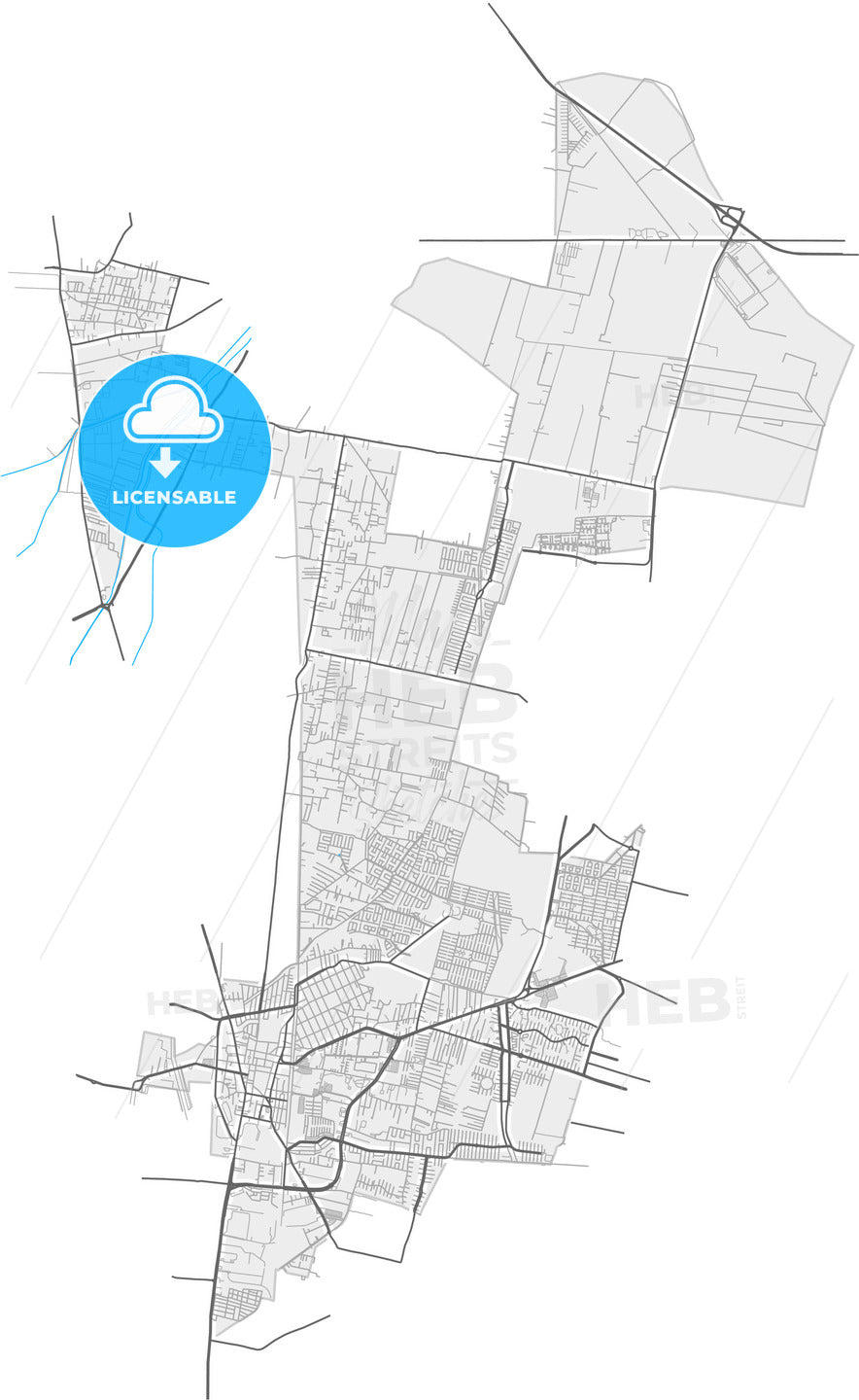 Cuautitlán, México, Mexico, high quality vector map