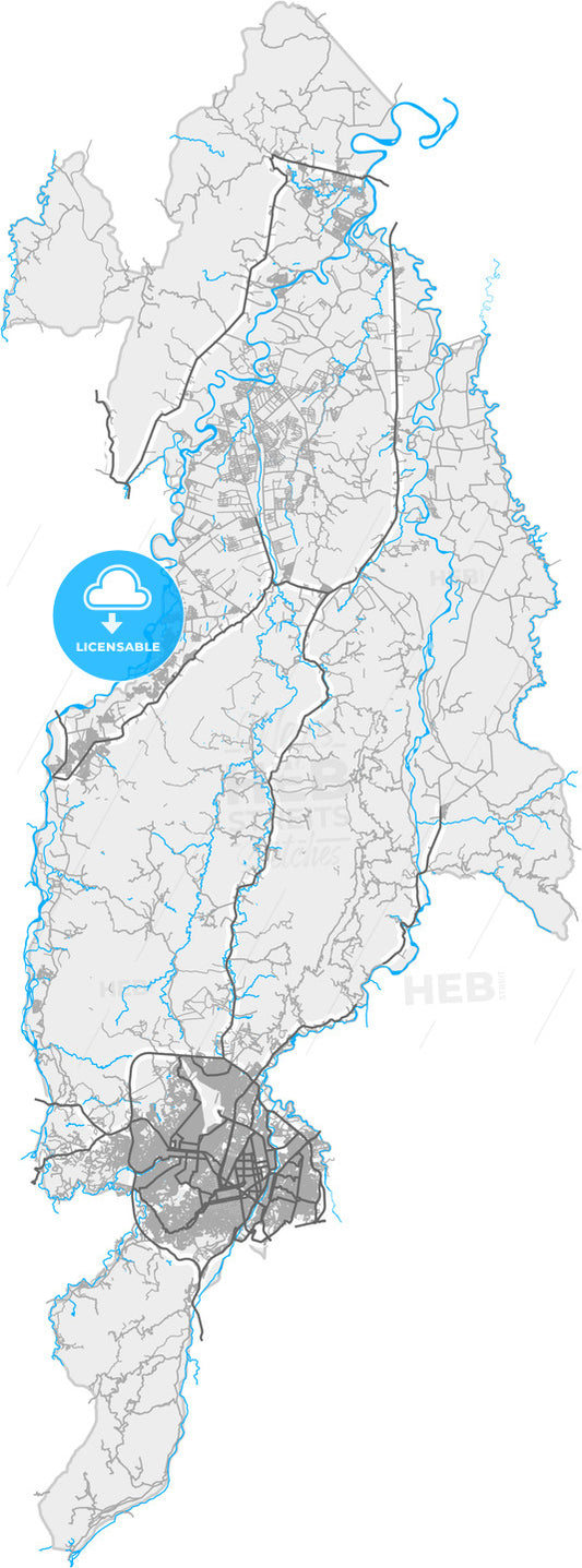 Cucuta, Colombia, high quality vector map