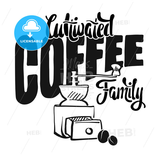 Cultivated coffee family - poster vintage style – instant download