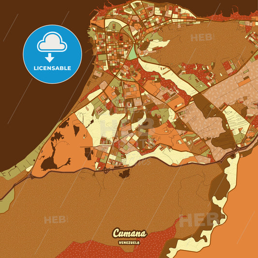 Cumana Venezuela Farmhouse Poster Art Print Template - HEBSTREITS Sketches