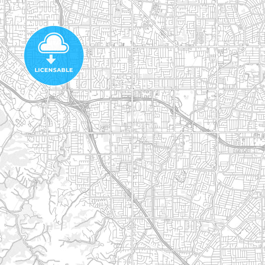 Cupertino, California, USA, bright outlined vector map