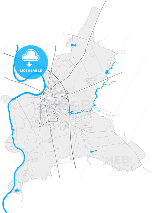 Ćuprija, Pomoravlje, Serbia, high quality vector map