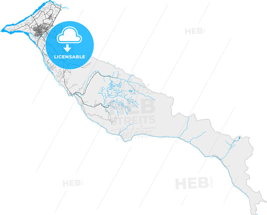 Curico, Chile, high quality vector map