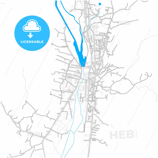 Curtea de Argeș, Argeș, Romania, city map with high quality roads.