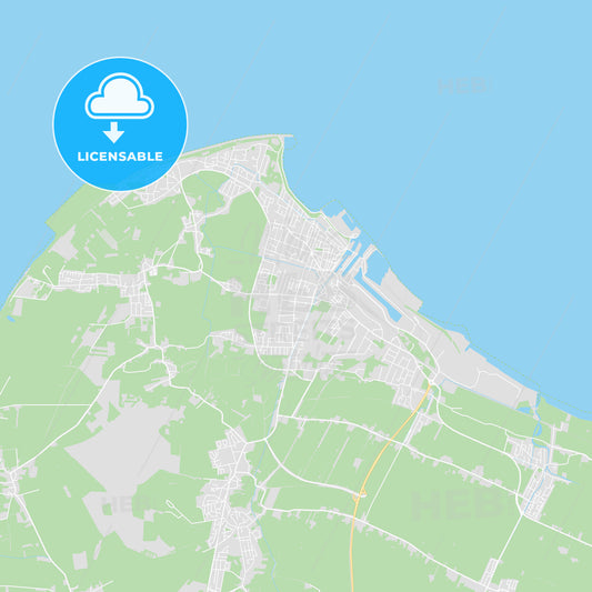 Cuxhaven, Germany printable street map