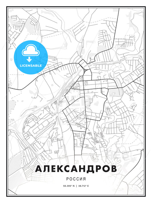 АЛЕКСАНДРОВ / Alexandrov, Russia, Modern Print Template in Various Formats - HEBSTREITS Sketches
