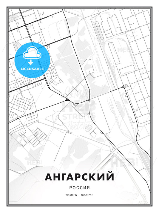 АНГАРСКИЙ / Angarsk, Russia, Modern Print Template in Various Formats - HEBSTREITS Sketches