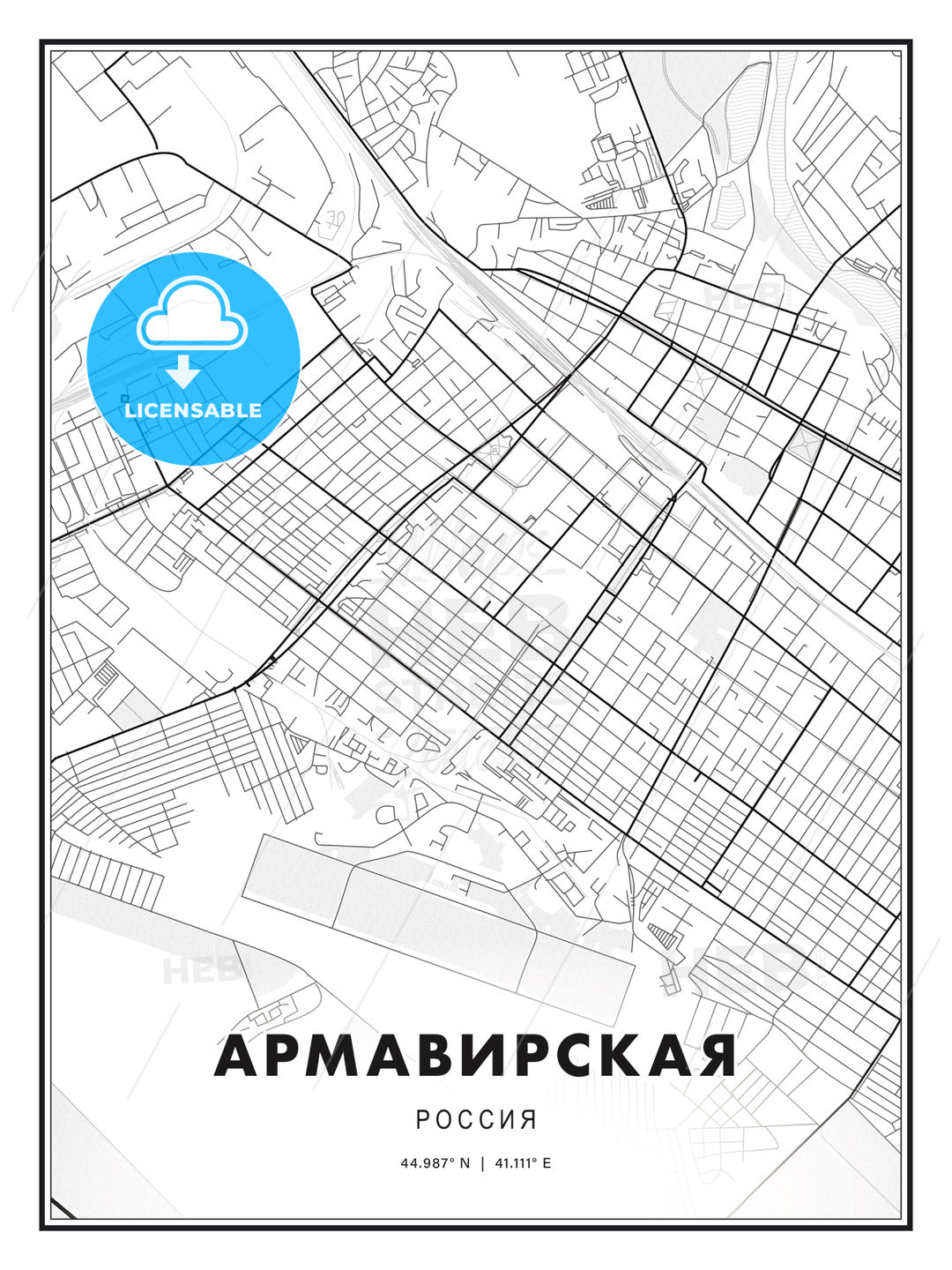 АРМАВИРСКАЯ / Armavir, Russia, Modern Print Template in Various Formats - HEBSTREITS Sketches