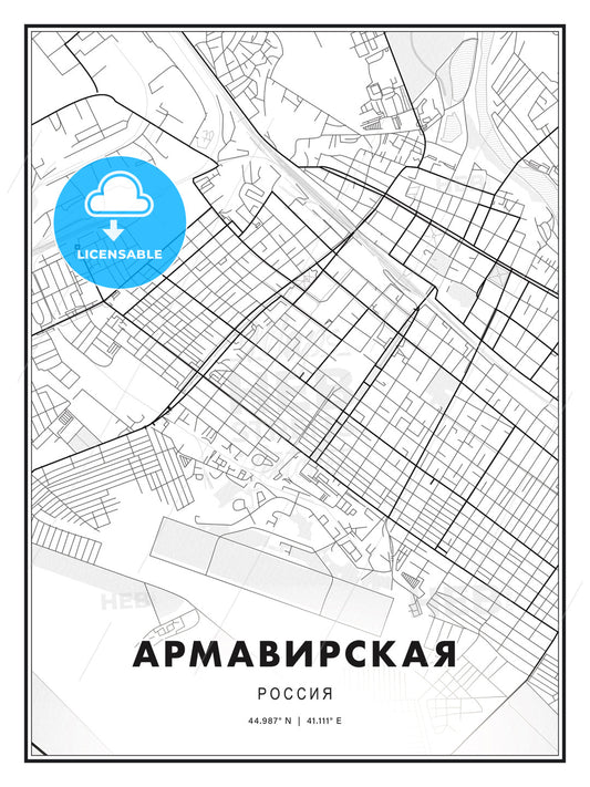 АРМАВИРСКАЯ / Armavir, Russia, Modern Print Template in Various Formats - HEBSTREITS Sketches