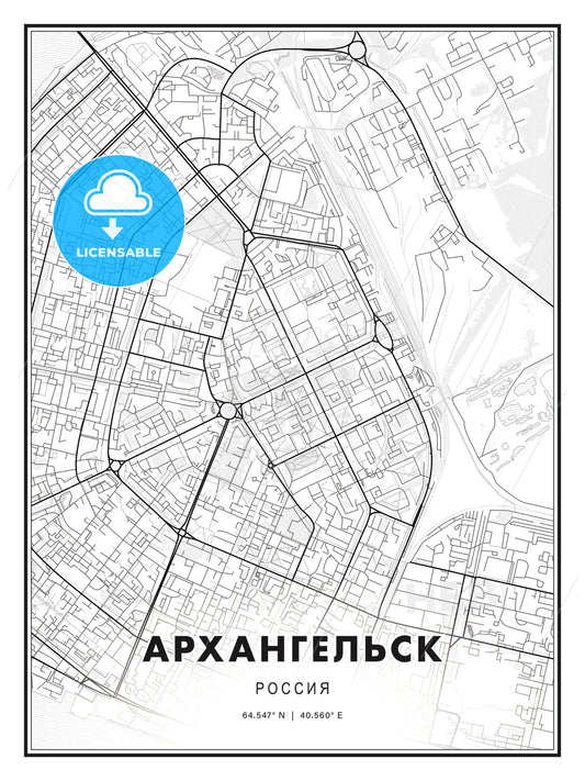 АРХАНГЕЛЬСК / Arkhangelsk, Russia, Modern Print Template in Various Formats - HEBSTREITS Sketches