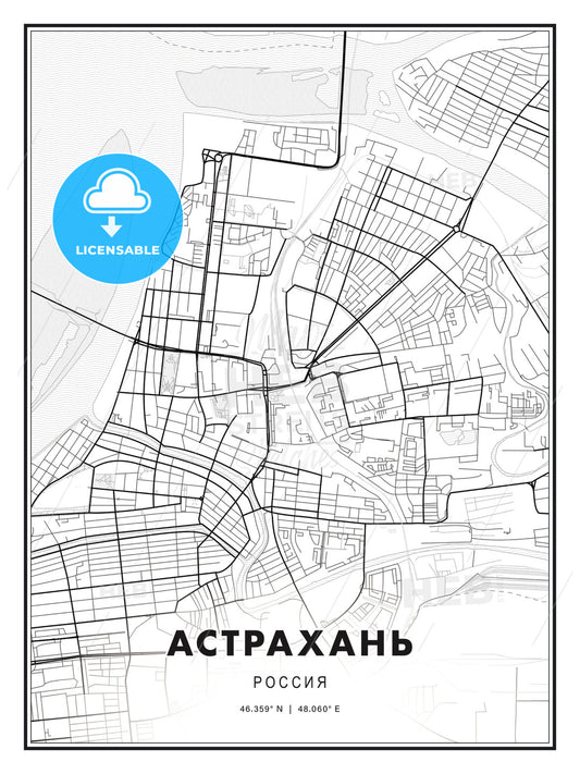АСТРАХАНЬ / Astrakhan, Russia, Modern Print Template in Various Formats - HEBSTREITS Sketches