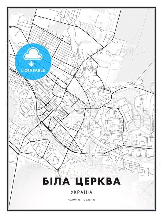 БІЛА ЦЕРКВА / Bila Tserkva, Ukraine, Modern Print Template in Various Formats - HEBSTREITS Sketches