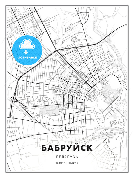 БАБРУЙСК / Babruysk, Belarus, Modern Print Template in Various Formats - HEBSTREITS Sketches