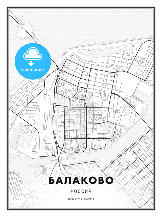 БАЛАКОВО / Balakovo, Russia, Modern Print Template in Various Formats - HEBSTREITS Sketches