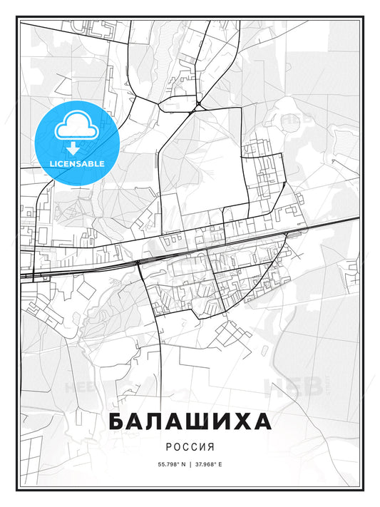 БАЛАШИХА / Balashikha, Russia, Modern Print Template in Various Formats - HEBSTREITS Sketches