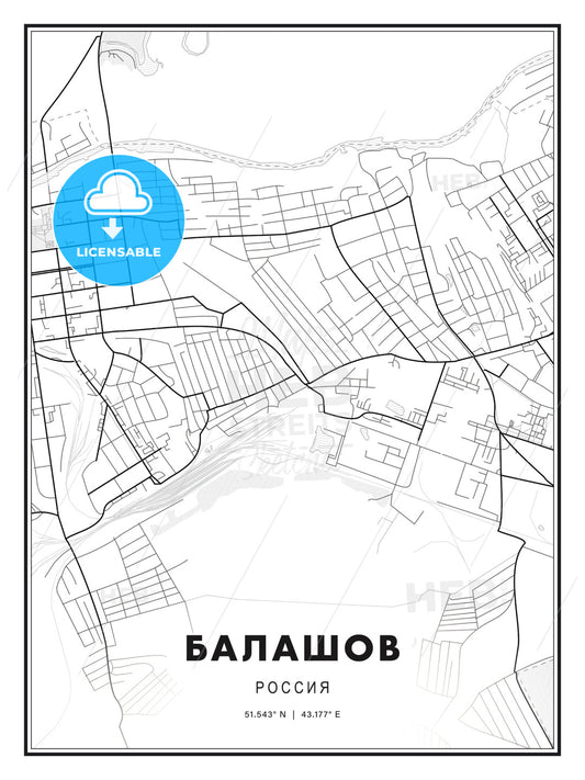 БАЛАШОВ / Balashov, Russia, Modern Print Template in Various Formats - HEBSTREITS Sketches