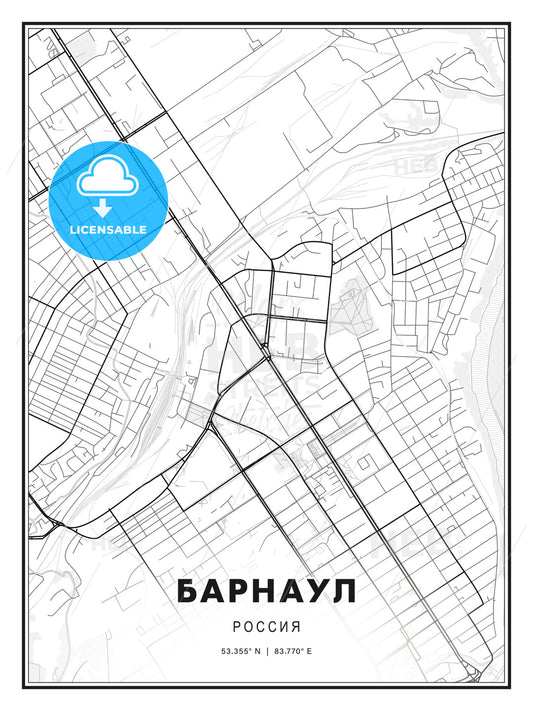 БАРНАУЛ / Barnaul, Russia, Modern Print Template in Various Formats - HEBSTREITS Sketches