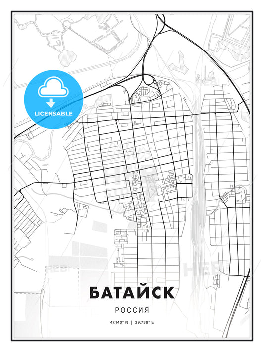БАТАЙСК / Bataysk, Russia, Modern Print Template in Various Formats - HEBSTREITS Sketches