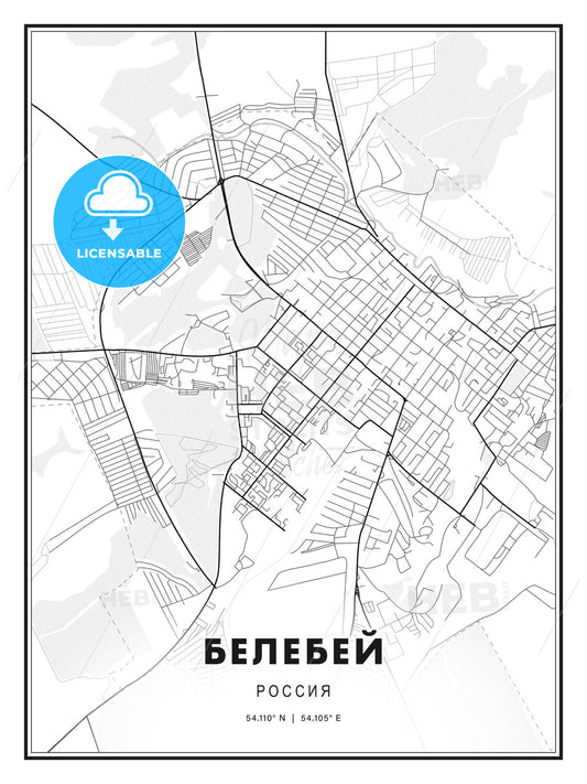 БЕЛЕБЕЙ / Belebey, Russia, Modern Print Template in Various Formats - HEBSTREITS Sketches