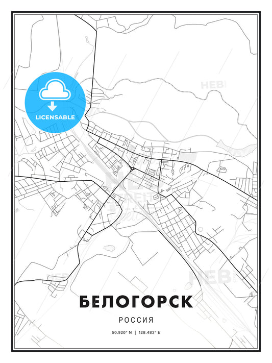 БЕЛОГОРСК / Belogorsk, Russia, Modern Print Template in Various Formats - HEBSTREITS Sketches