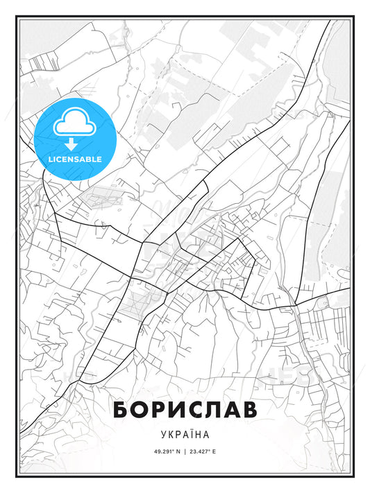 БОРИСЛАВ / Boryslav, Ukraine, Modern Print Template in Various Formats - HEBSTREITS Sketches