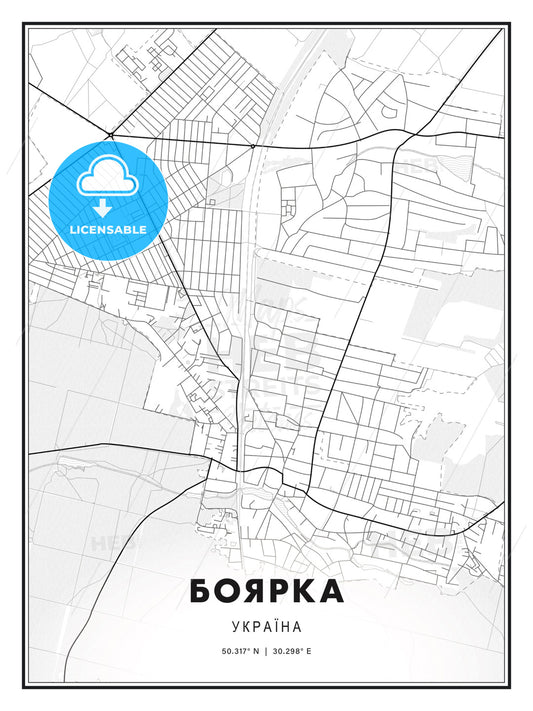 БОЯРКА / Boiarka, Ukraine, Modern Print Template in Various Formats - HEBSTREITS Sketches