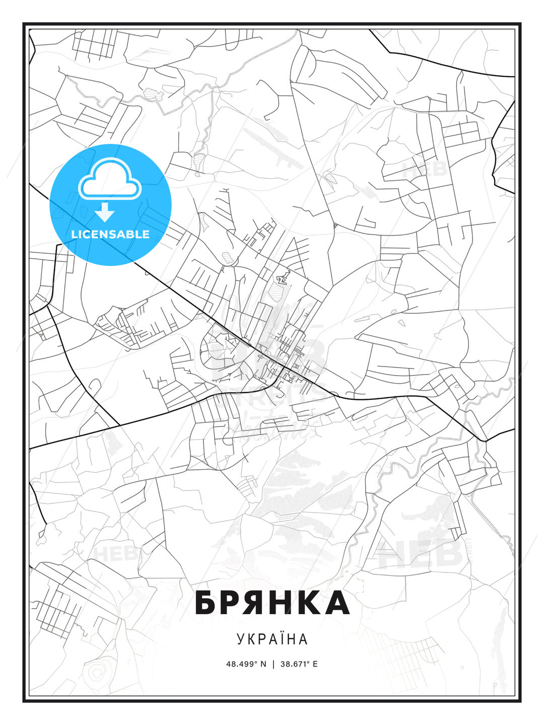 БРЯНКА / Brianka, Ukraine, Modern Print Template in Various Formats - HEBSTREITS Sketches