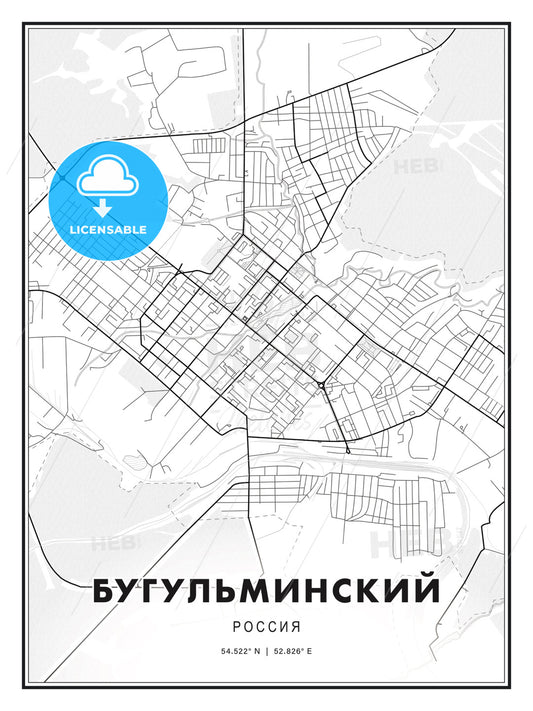 БУГУЛЬМИНСКИЙ / Bugulma, Russia, Modern Print Template in Various Formats - HEBSTREITS Sketches
