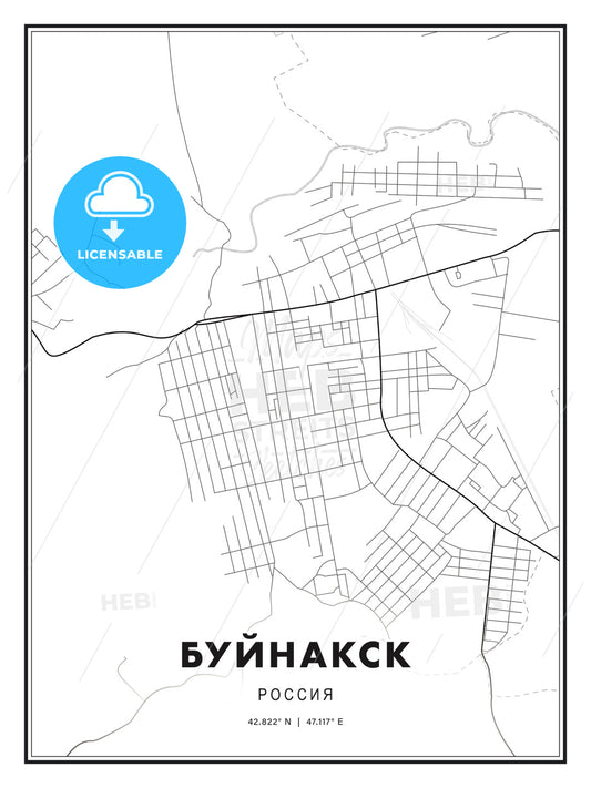 БУЙНАКСК / Buynaksk, Russia, Modern Print Template in Various Formats - HEBSTREITS Sketches