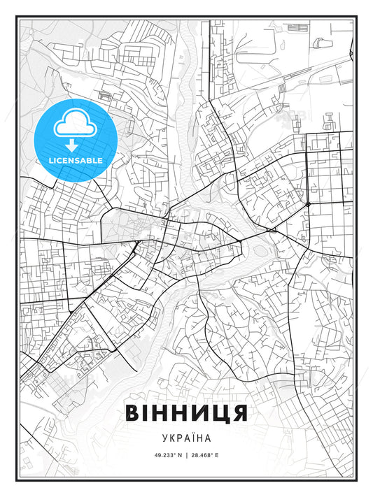 ВІННИЦЯ / Vinnytsia, Ukraine, Modern Print Template in Various Formats - HEBSTREITS Sketches