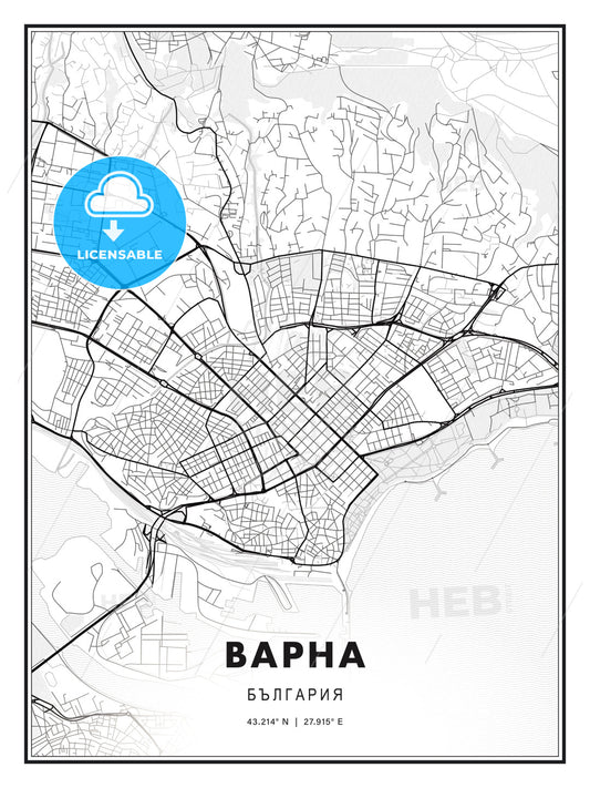 ВАРНА / Varna, Bulgaria, Modern Print Template in Various Formats - HEBSTREITS Sketches