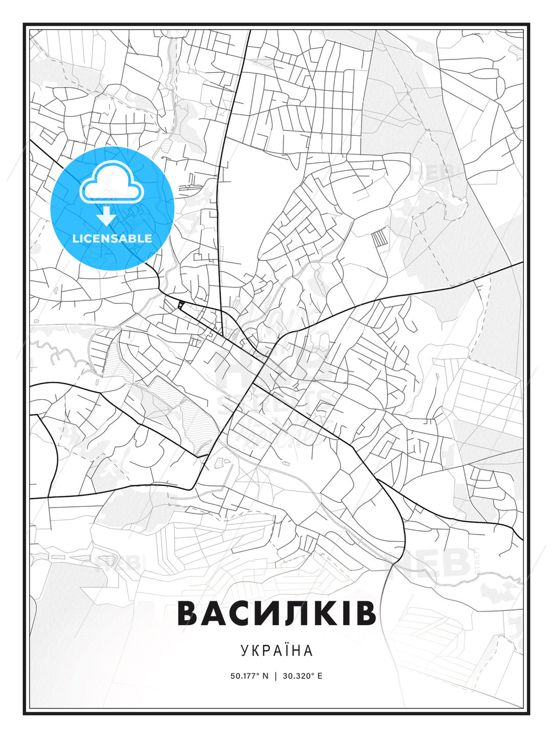 ВАСИЛКІВ / Vasylkiv, Ukraine, Modern Print Template in Various Formats - HEBSTREITS Sketches