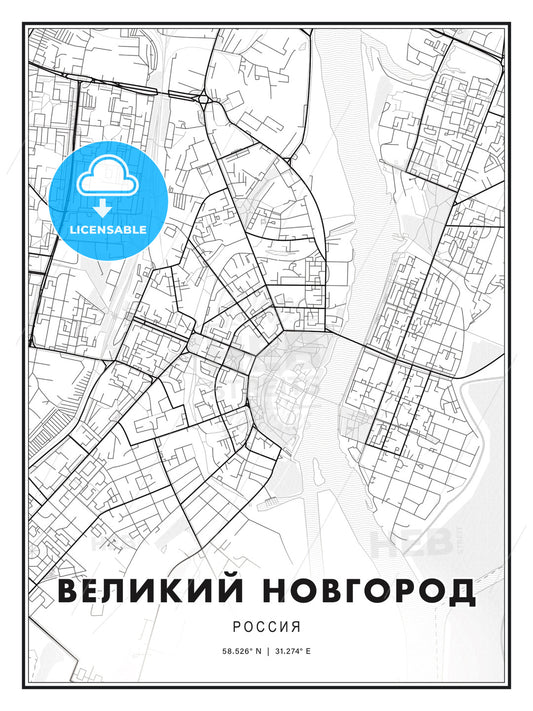 ВЕЛИКИЙ НОВГОРОД / Veliky Novgorod, Russia, Modern Print Template in Various Formats - HEBSTREITS Sketches