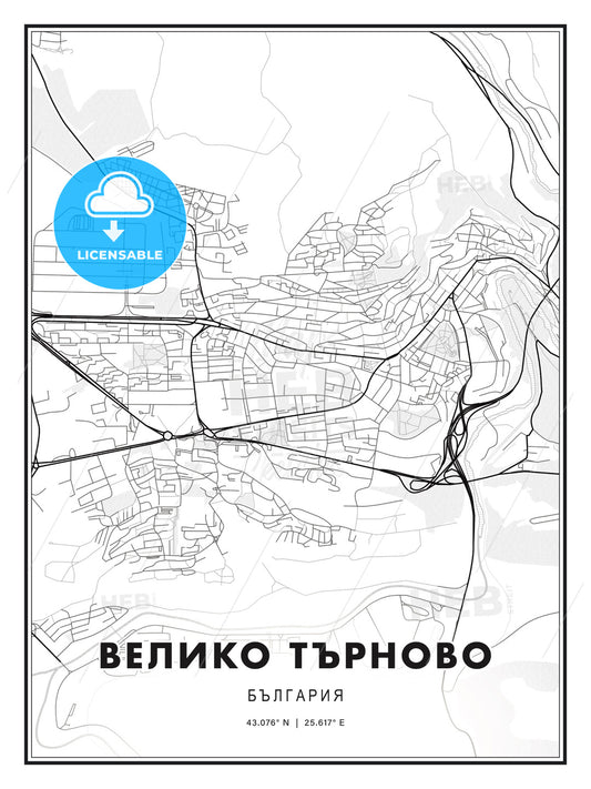ВЕЛИКО ТЪРНОВО / Veliko Tarnovo, Bulgaria, Modern Print Template in Various Formats - HEBSTREITS Sketches