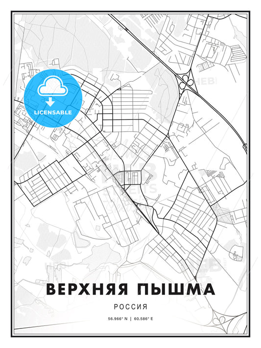 ВЕРХНЯЯ ПЫШМА / Verkhnyaya Pyshma, Russia, Modern Print Template in Various Formats - HEBSTREITS Sketches