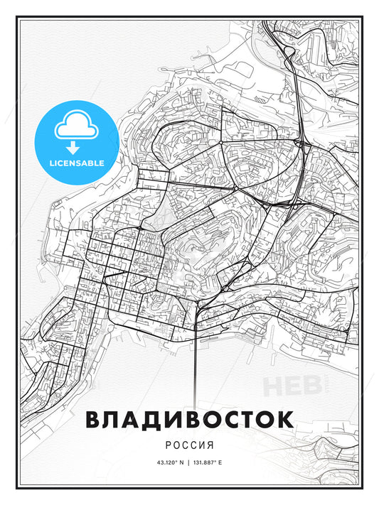 ВЛАДИВОСТОК / Vladivostok, Russia, Modern Print Template in Various Formats - HEBSTREITS Sketches