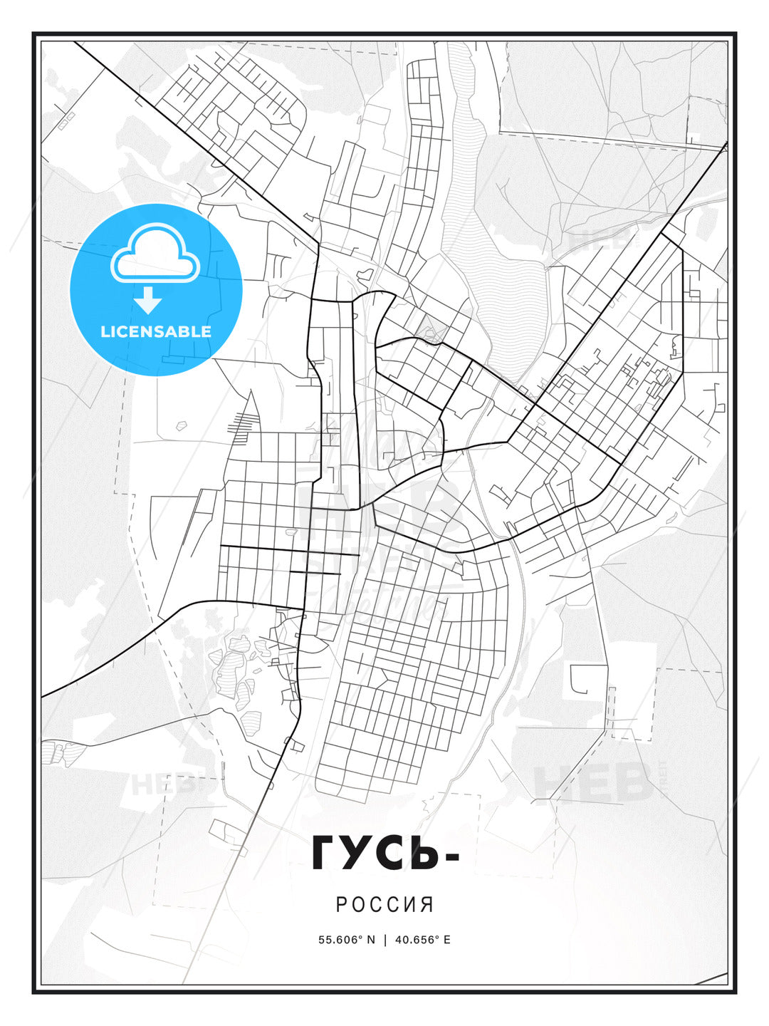 ГУСЬ- / Gus-Khrustalny, Russia, Modern Print Template in Various Formats - HEBSTREITS Sketches