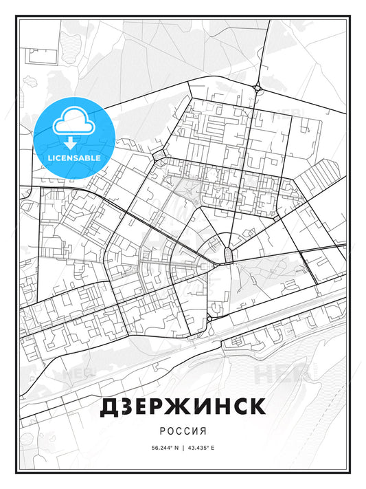 ДЗЕРЖИНСК / Dzerzhinsk, Russia, Modern Print Template in Various Formats - HEBSTREITS Sketches
