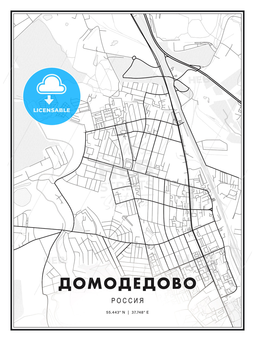 ДОМОДЕДОВО / Domodedovo, Russia, Modern Print Template in Various Formats - HEBSTREITS Sketches