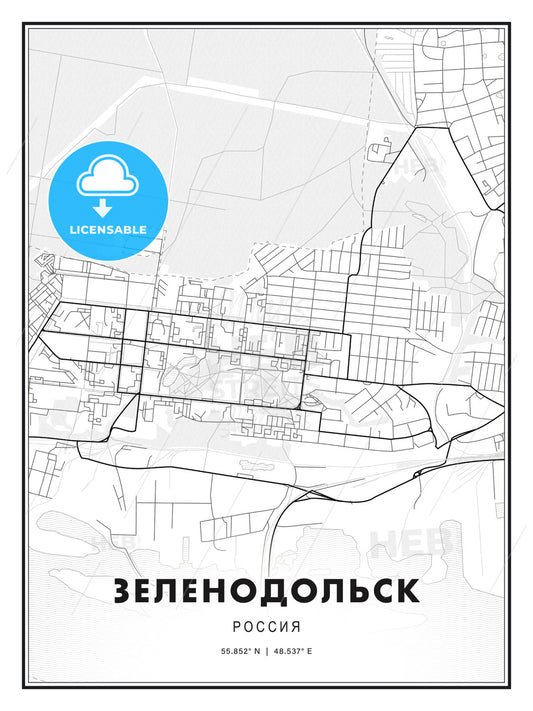 ЗЕЛЕНОДОЛЬСК / Zelenodolsk, Russia, Modern Print Template in Various Formats - HEBSTREITS Sketches