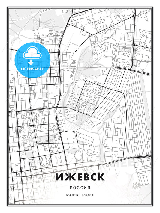 ИЖЕВСК / Izhevsk, Russia, Modern Print Template in Various Formats - HEBSTREITS Sketches