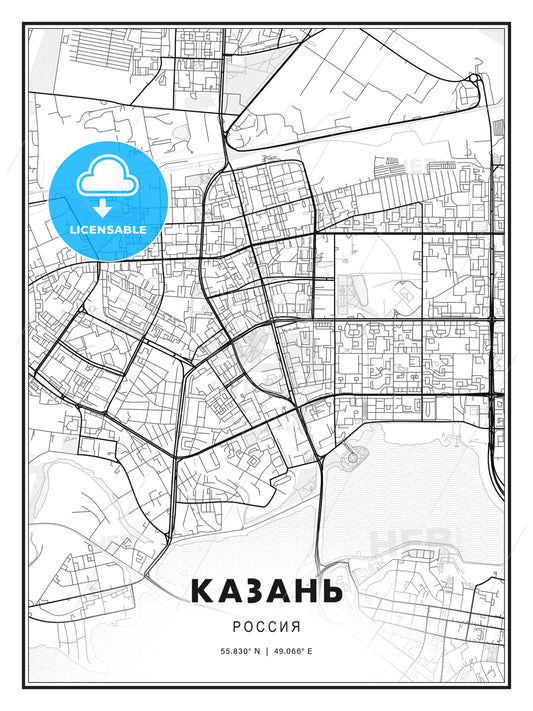 КАЗАНЬ / Kazan, Russia, Modern Print Template in Various Formats - HEBSTREITS Sketches