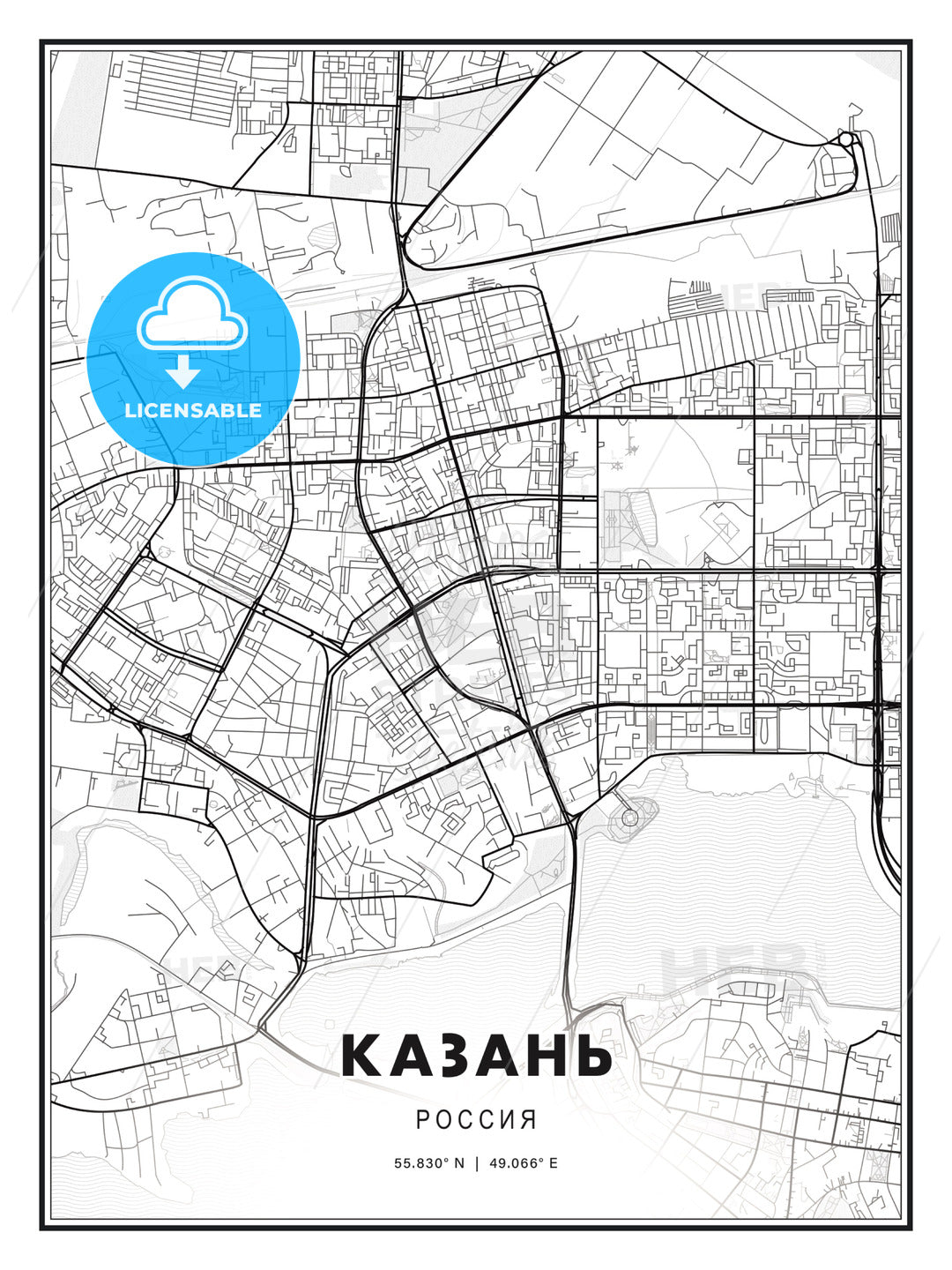 КАЗАНЬ / Kazan, Russia, Modern Print Template in Various Formats - HEBSTREITS Sketches