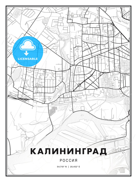КАЛИНИНГРАД / Kaliningrad, Russia, Modern Print Template in Various Formats - HEBSTREITS Sketches