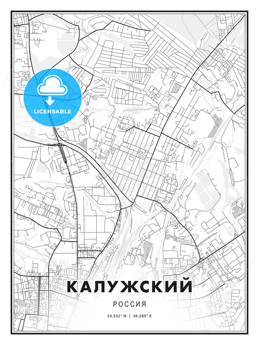 КАЛУЖСКИЙ / Kaluga, Russia, Modern Print Template in Various Formats - HEBSTREITS Sketches